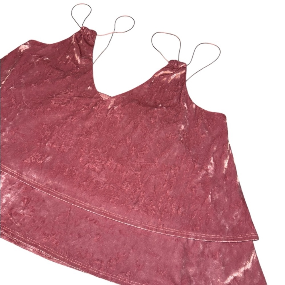 Express One Eleven Crushed Velvet Tank Top – Size M – Blush Pink – Soft Stretch - Picture 5 of 12